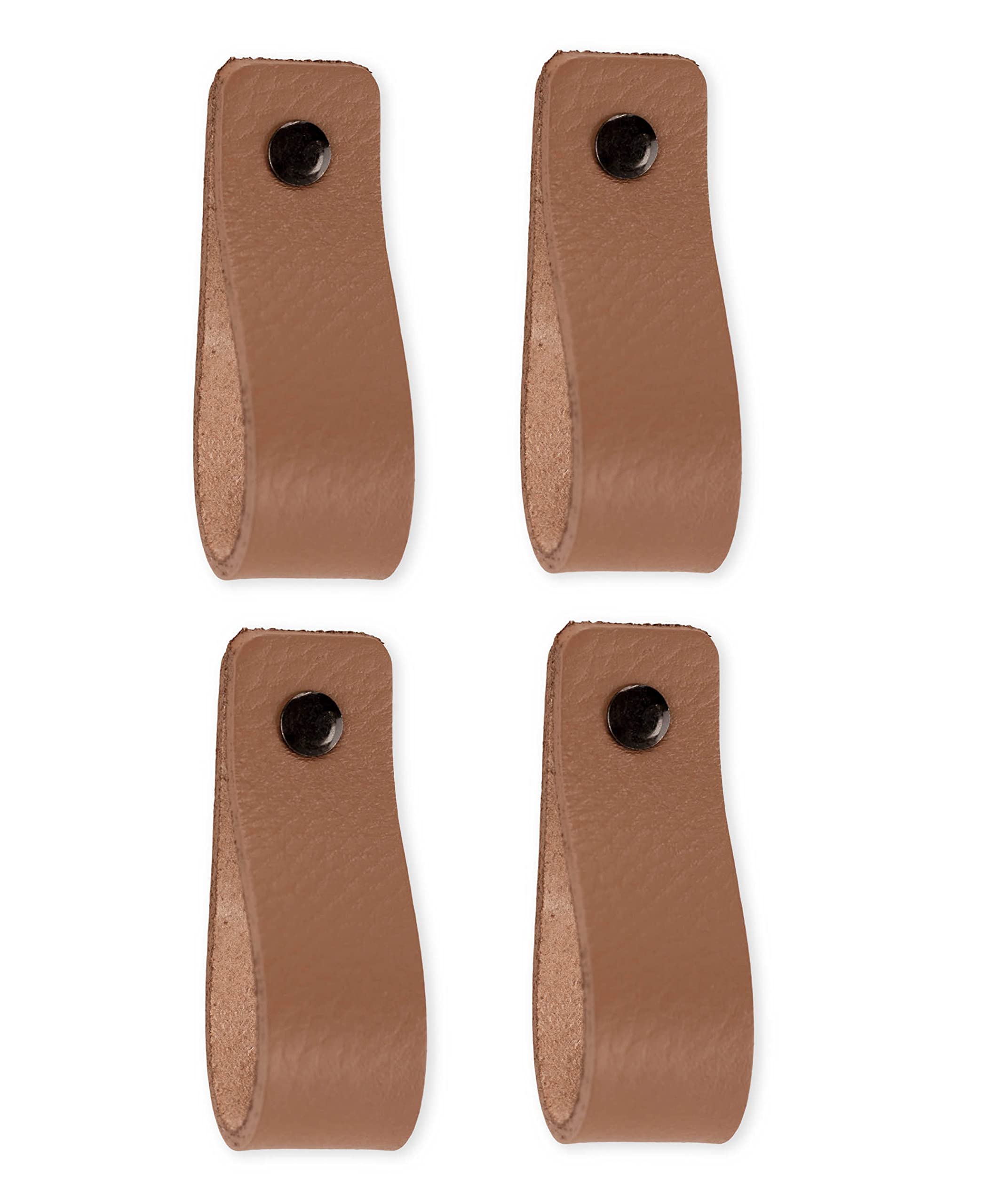 Brute Strength - Leather Handles for Furniture - Taupe - 4 pcs - 16,5 x 2,5 cm - Cabinet Handle, Door Handle for Kitchen, Bathroom, cabinets, Dresser, Wood โ image 1