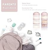 Termichy Baby Milk Powder Dispenser Pots 2 Pack Pink Stackable Infant Formula view 4