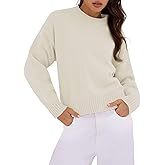 ZAFUL Womens Sweater Long Sleeve Crewneck Soft Basic Knit 2025 Fall Loose Fit Pullover Tops