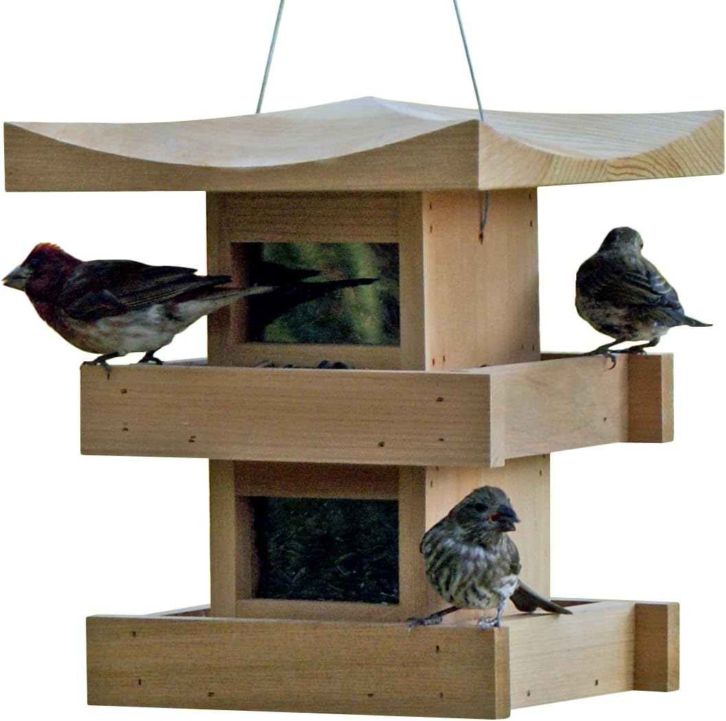 Amazon Com Naturalyards Pagoda Bird Feeder 2 Level Cedar