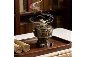 Mini Incense Holder Closed Incense Burner Exquisite Desktop Ornament for Bedroom Office Home Decor Yoga Spa Relaxation (Sanxi