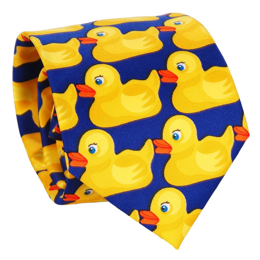 SHIPITNOW Ducky Tie Blue and Yellow - Duck Necktie - Fancy Tie - Costume