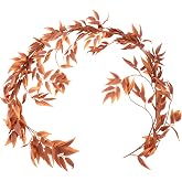 LJDJ Artificial Fall Leaf Garland, 5.4Ft Autumn Vines for Holiday Decor | Realistic Artificial Willow Leaves, Flexible Vine for DIY Crafts, Perfect for Indoor Outdoor Home Wall Autumn Greenery Decor