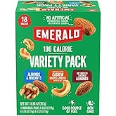 Emerald Nuts Mixed Nuts Variety Pack 18ct (1-Pack) , 100-Calorie Individual Packs , Features Dry Roasted Almonds, Natural Alm