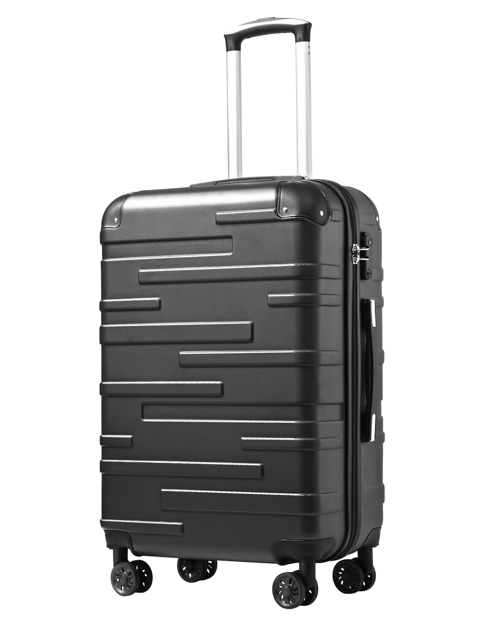 Photo 1 of Coolife Hardside Checked Luggage with TSA Lock, Spinner Wheels, Telescopic Handle, Lightweight Suitcase (Grey, L(28in))