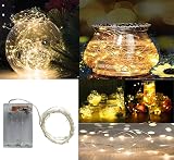 BXROIU 2 Pack Fairy Lights Battery Operated 5m Silver Wire 50 LEDs view 2