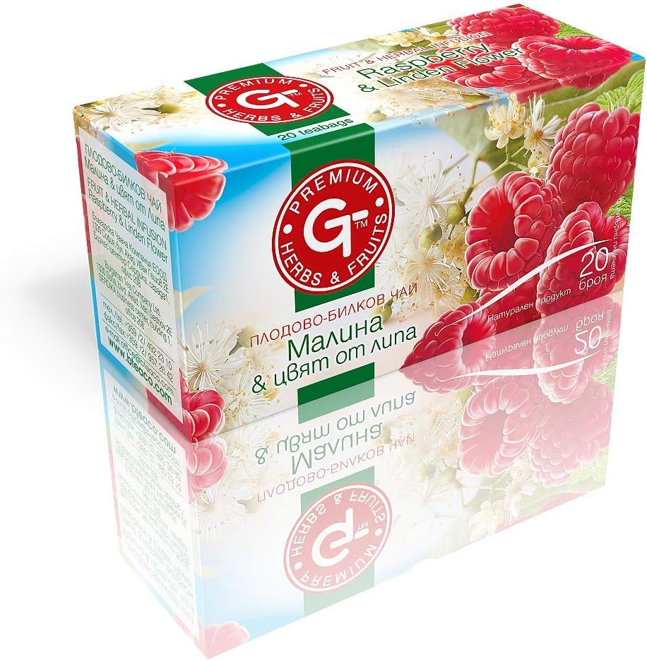 Linden Raspberry Tea Bagged 30g | BteaCo for Kuker 20 Bags Herbal Infusion Fruit Infusion