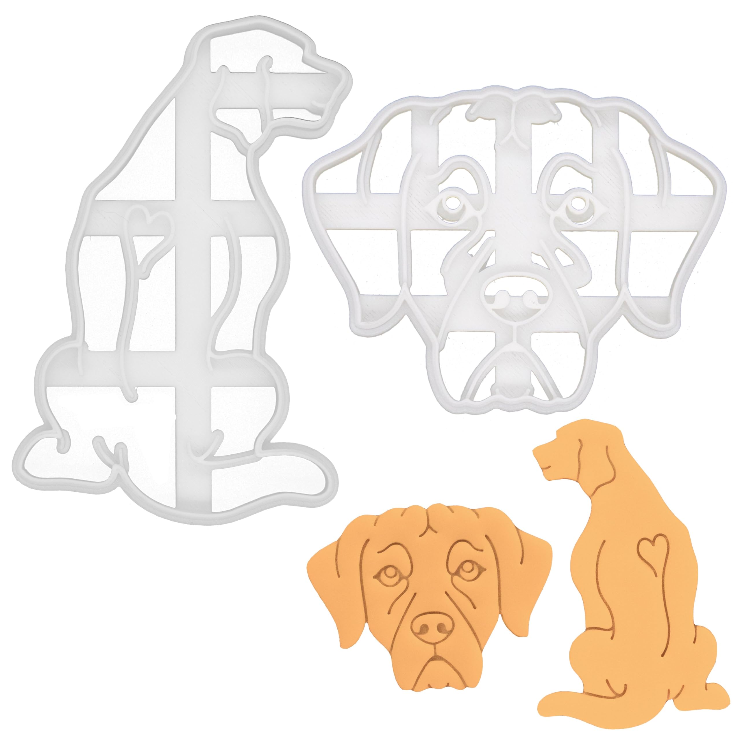 BAKERLOGY Set of 2 Rhodesian Ridgeback Dog Cookie Cutters - Detailed Biscuit Cutter Design for Baking and Crafts, Ideal on Fondant, Dough, Clay