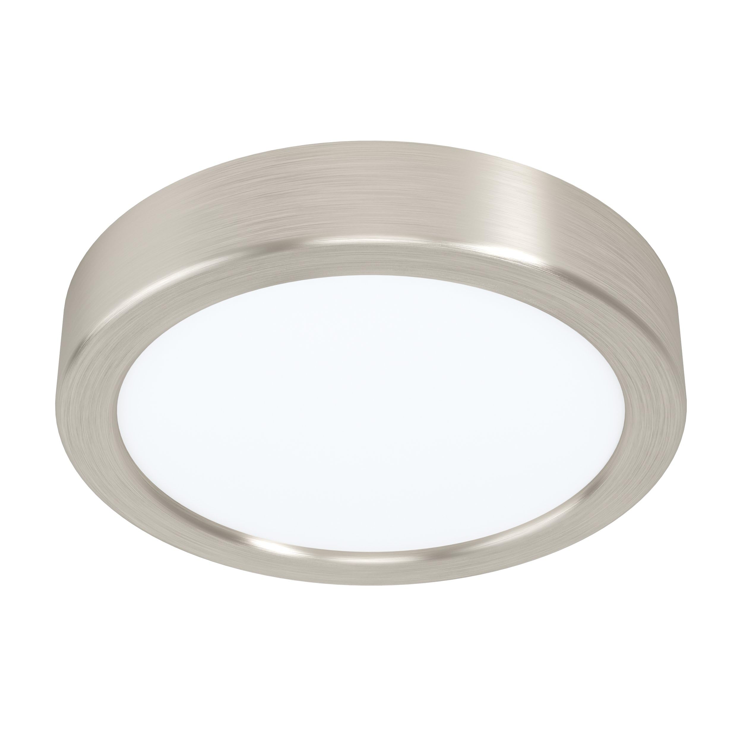 EGLO Fueva 5 LED Ceiling Light, Diameter 16 cm, 1 Bulb Surface-Mounted Light, Modern Steel and Plastic Surface, Ceiling Light in Nickel Matt, White, LED Surface-Mounted Lamp, Neutral White