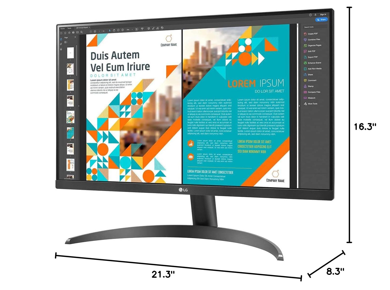 LG 24QP500-B 24” QHD (2560 x 1440) IPS Display, HDR 10, sRGB 99% Color Gamut, AMD FreeSync, Refresh Rate 75Hz, 3-Side Virtually Borderless Design - Black