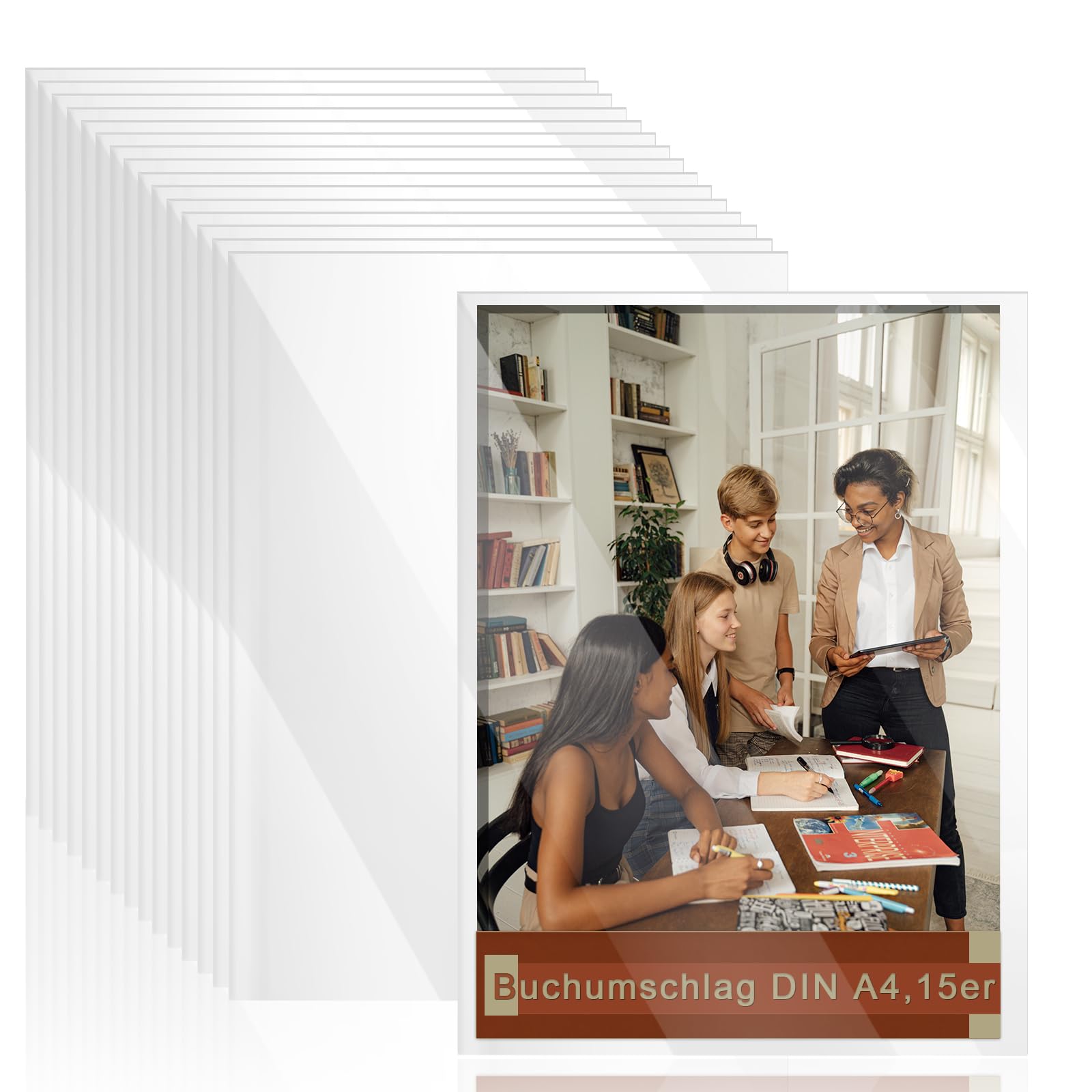 Book Cover Clear & Transparent Cover & Book Cover Book Protector – DIN A4