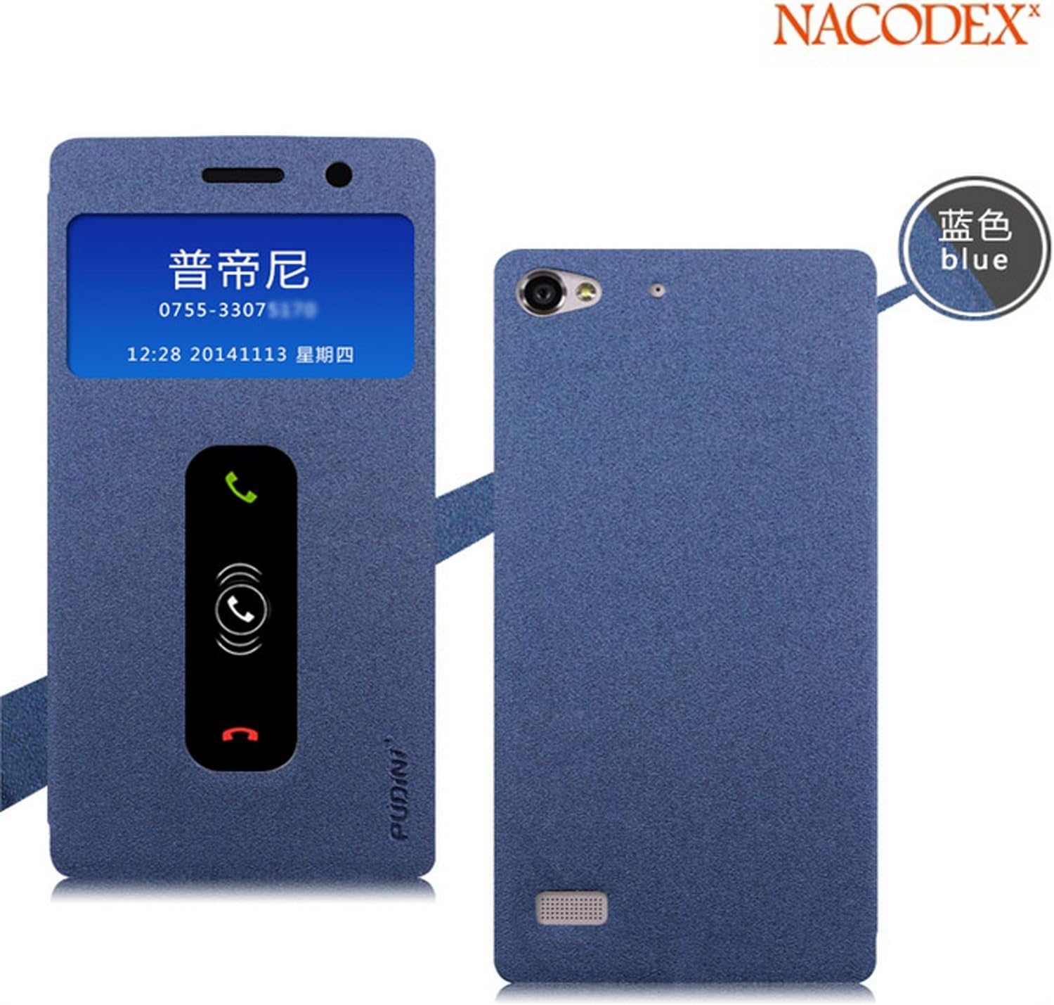 Nacodex - Lenovo Vibe X2 - Pudini [Flip Cases] Filp Slim Stand View Leather S-view Phone Case Cover [ View Window ] Pu Leather, Fold Stand & Windown Open Case [ Easy to Fit 2015 ] (Lenovo Vibe X2 (Blue))