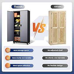 Yizosh Metal Garage Storage Cabinet with Locking