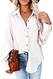 MIHOLL Womens Corduroy Button Down Shirts Casual