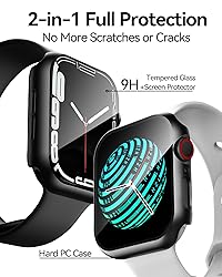 Smiling 2 Pack Case Built in Tempered Glass Screen