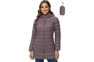 ROYAL MATRIX Women's Packable Puffer Jacket Lightweight Puffer Coat with Hood Long Winter Warm Travel Puffer Jackets
