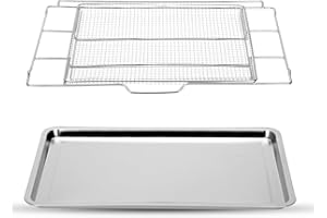 YENDSE New upgrade Air Fry Tray for 30" Oven with Drip Pan, Compatible with Frigidaire Wall Ovens, Ranges, and Wall Oven/Microwave Combinations，Oven Rack Measures 25" x 16" x 1.75"