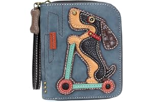 CHALA Zip Around Wallet, Wristlet, 8 Credit Card Slots, Sturdy Pu Leather