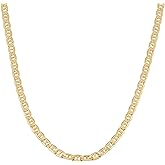 Kooljewelry 10k Yellow Gold 3.2 mm Mariner Link Chain Necklace (16, 18, 20, 22, 24, 30 or 36 inch)