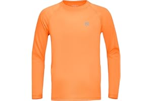 Roadbox Boys UPF 50+ Swim Shirt Long Sleeve, UV Sun Protection SPF Rash Guard, Youth Kids Water Shirts for Beach Surf