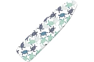 CLIDULI Extra Thick Ironing Board Cover and Pad, Sea Turtle 15x54 Ironing Board Cover, Resist Scorching and Staining,Elastic Edges,Nautical Coral Starfish Coastal Beach Theme Blue