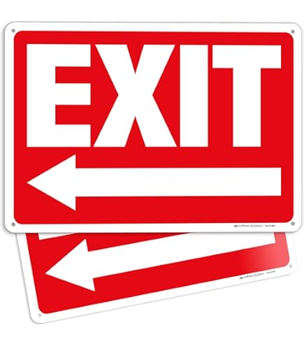 EXITサイン Amazon.com: Exit This Way - Left Arrow Sign - Direction for
