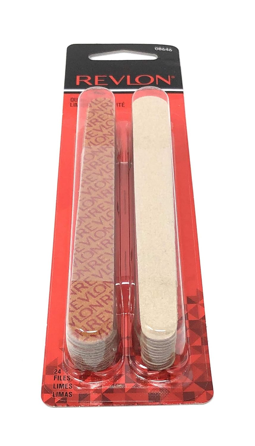 Revlon Compact Emery Boards Nail File, Dual Sided for Shaping and Smoothing Finger and Toenails, 10 Count : Nail Files And Buffers : Beauty