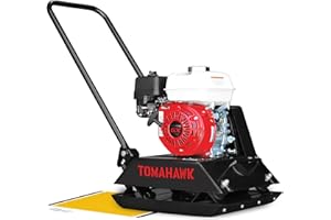 TOMAHAWK POWER Tomahawk 5.5 HP Honda Vibratory Plate Compactor Tamper for Ground, Gravel, Dirt, Asphalt, Compaction GX160 Engine