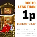 ANSIO Christmas Lights 100 LED 10m Warm White Mains 3m Cable view 3