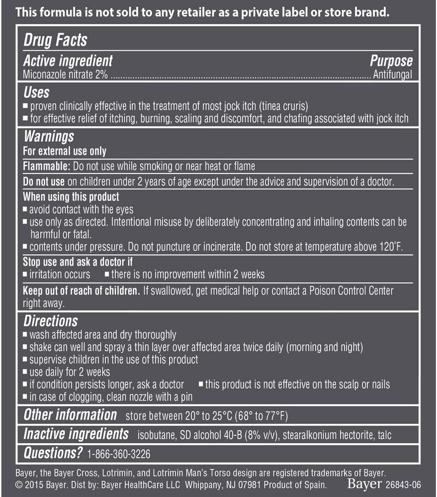 Lotrimin AF Jock Itch Antifungal Powder Spray, Miconazole Nitrate 2%, Clinically Proven Effective Treatment of Most Jock Itch, For Adults and Kids Over 2 Years, 4.6 Ounces Spray Can (Pack of 3): Health & Personal Care