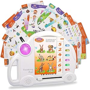 Kids Educational Toys, 60pcs Cards Electronic Preschool Early Interactive Learning Food, Animal,Color Pads Tablet Toddler Toys for 3 4 5 6 Years Old Boy Girl