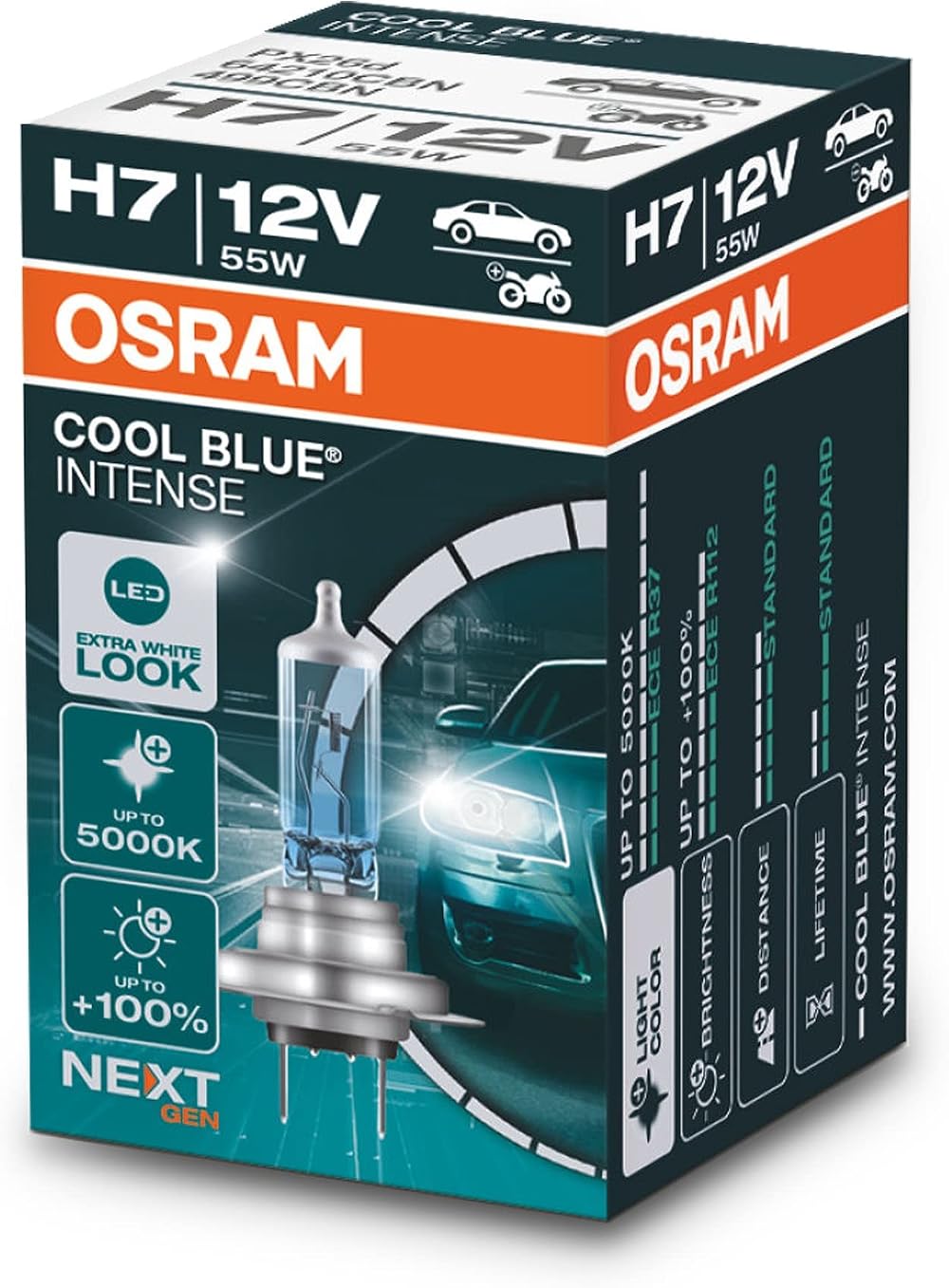 OSRAM Cool Blue Intense NextGen H7 12V 55W Halogen Bulb - Single Piece