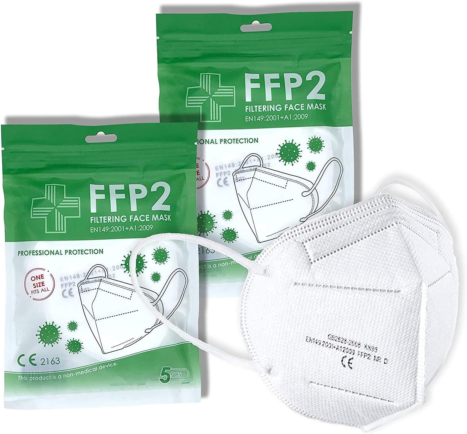 JB London FFP2 Protection Face mask 5 Filtration Layers, Protection