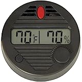 HygroSet II Round Digital Hygrometer for Humidors, 10-Second Refresh Rate, Battery Included, +/- 2% Humidity and 1% Tempeture Accuracy for Cigar Humidors, by Quality Importers
