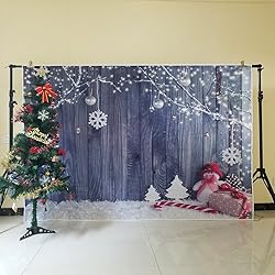 FiVan Wood and Snowman Design Photo Backdrop For