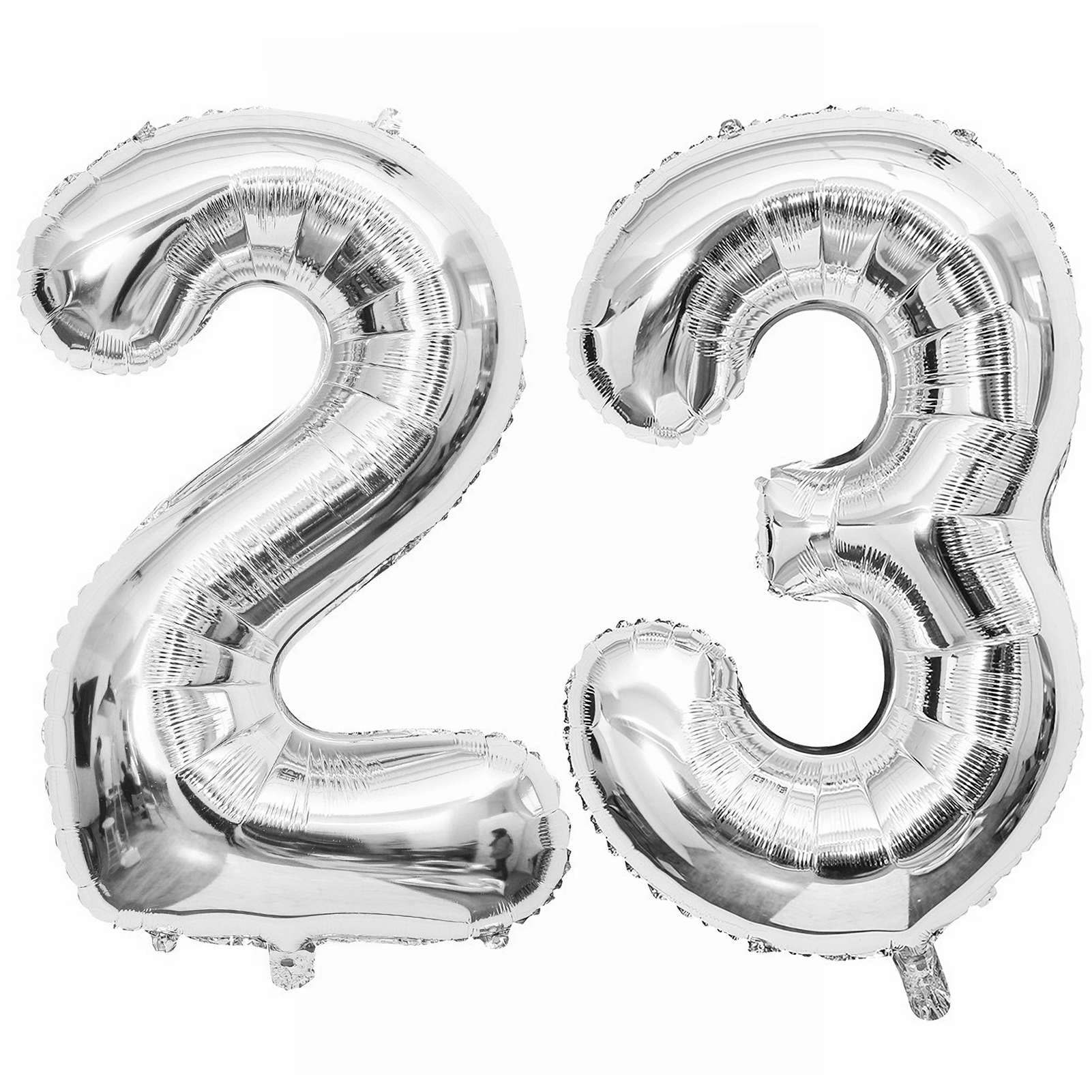 Silver 23 Number Balloons, 40 Inch Giant Number 23