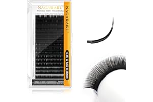 NAGARAKU Premium Ellipse Eyelash Extensions Flat Matte Black Color 0.15mm C Curl 8-15mm Mixed Faux Mink Lash Individual Class