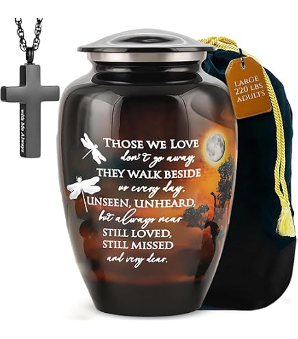 Forever URNS Couple-Themed Cremation Urn – 200 Cu In, Handcrafted Metal With Velvet Bag - View #4
