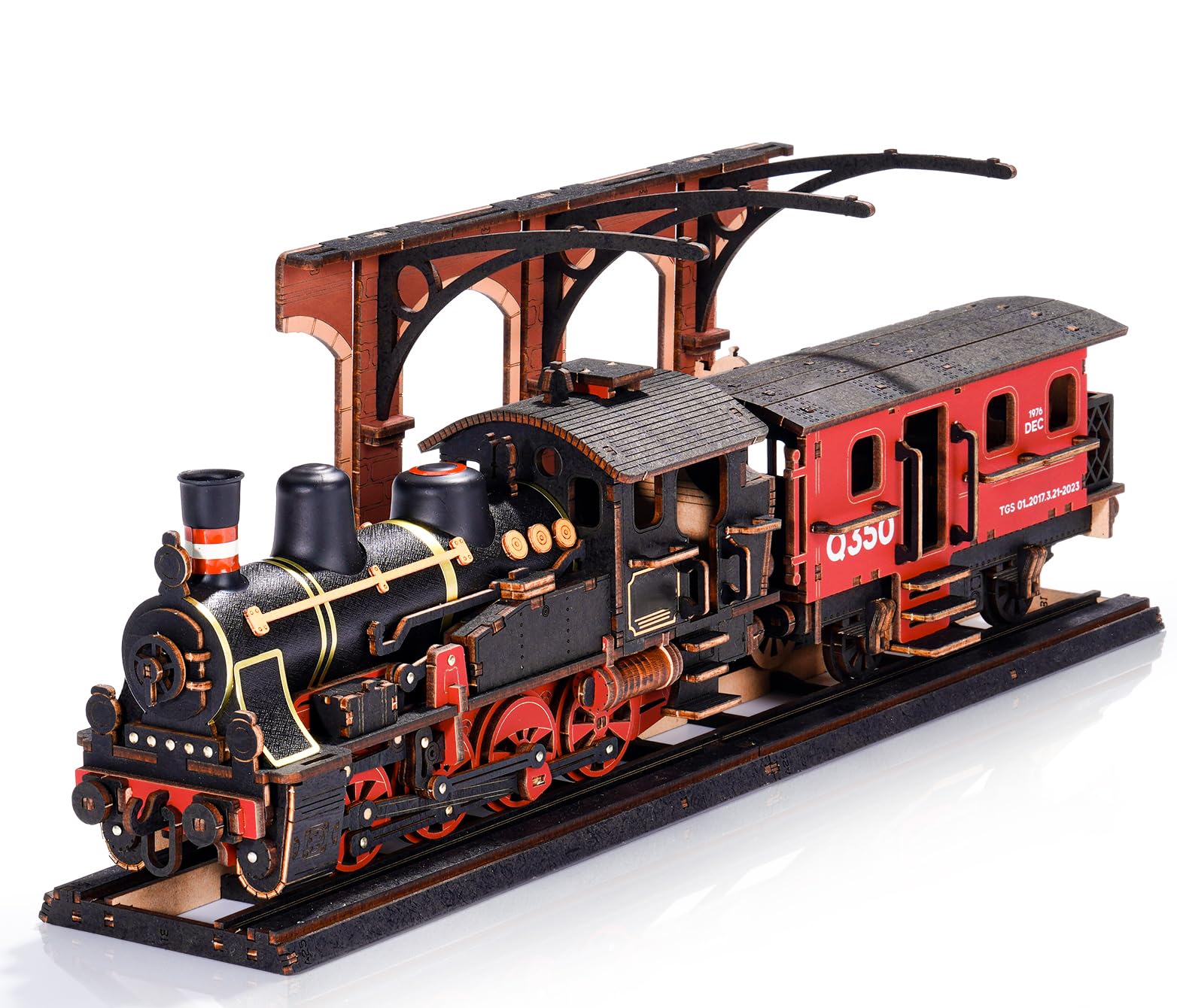 ROBOTIME Steam Train Model Kits for Adults to Build, 3D Wooden Puzzles Home Decor Craft Gifts for Adults Men Boys Girls