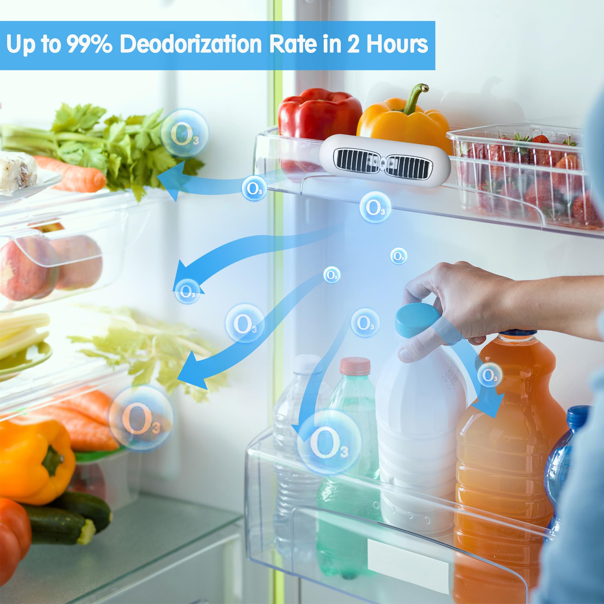 Refrigerator Deodorizer Safe Healthy Fridge Deodorizer Refrigerator Odor Eliminator Keep Food Fresh More Effective Than Charcoal Bags 30 Times for Fridge Shoe Cabinet Closet Wardrobe (Gold)