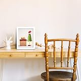 EGOFINE 9x7 Inch Photo Frames White Set of 4 Solid Wood Table Top Wall Mount view 4