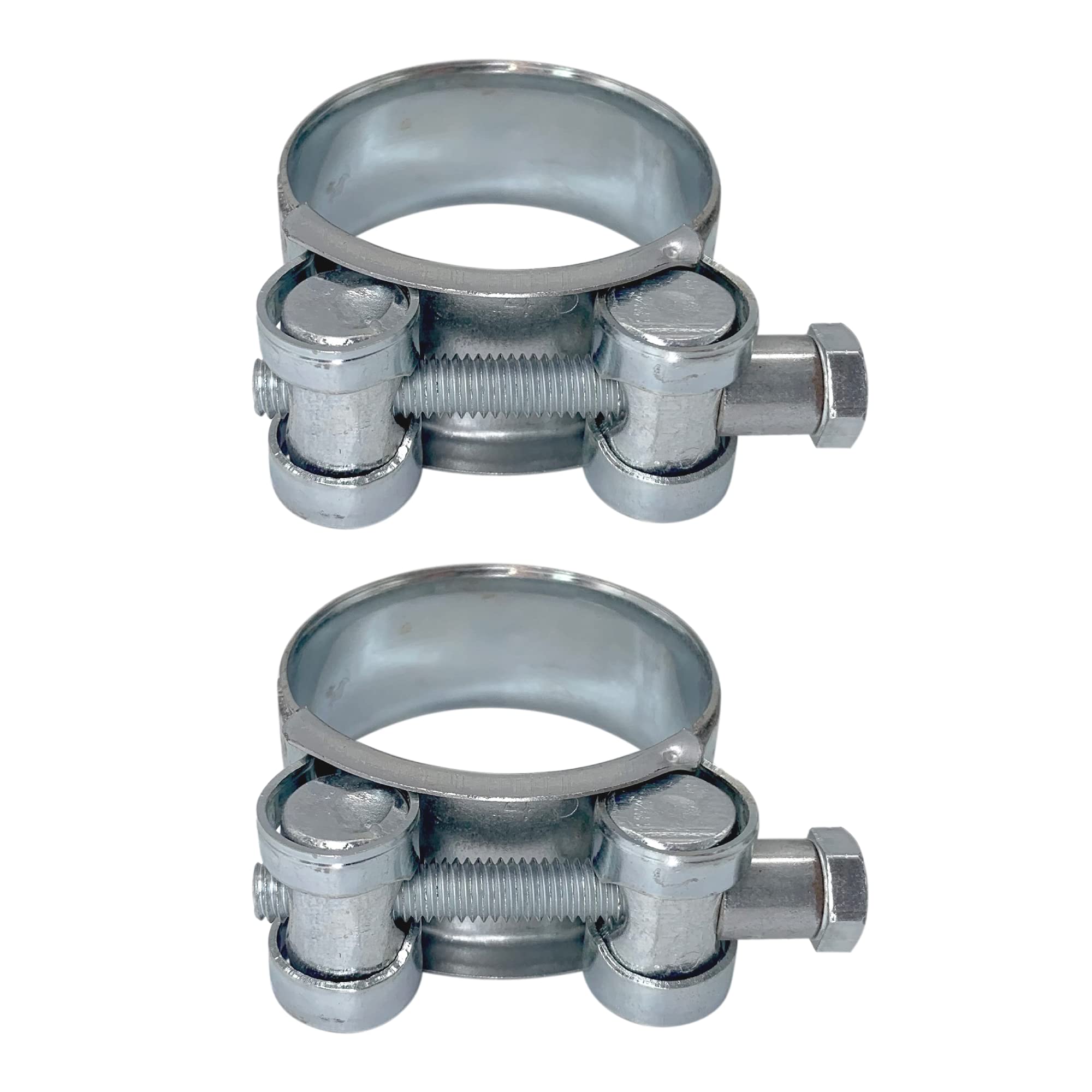 Diforma (Pack of 2 pcs) Pipe 40-43 mm Strong Reinforced Pipe Clamps, Galvanized Steel Tube Hose Clamp Fasteners (2 pcs, 40-43 mm)