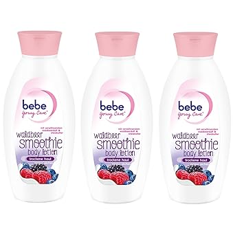 Bebe Young Care Waldbeer Smoothie Body Lotion Moisturising Body Care Fruit Scent Shea Butter For Dry Skin 3x 400 Ml Amazon De Beauty