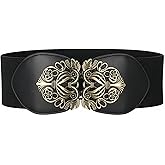 BlackButterfly 3 Inch Wide Waspie Elastic Vintage Buckle Waist Belt