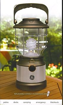 Amazon Com Ge Steel Beam Fluorescent Lantern With Replaceable Compact Fluorescent Bulb Camping Lantern Accessories Sports Outdoors