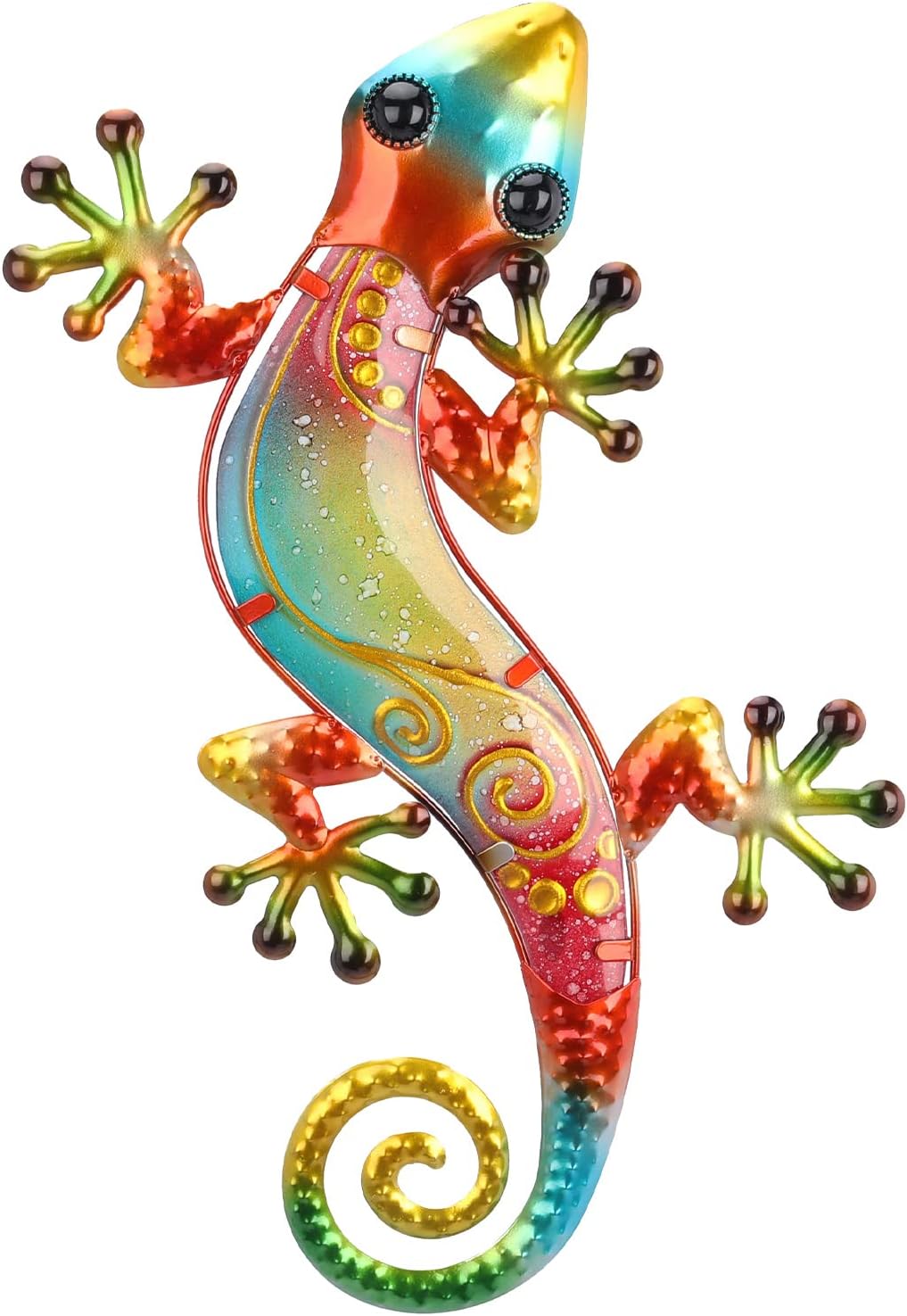 Plaques & Wall Art - MUMTOP 14.2 Inch Metal Gecko Wall Decor Lizard Hanging Art for Indoor Outdoor Garden Patio Fence, Red