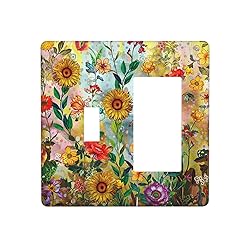 Fall Colorful Sunflower Floral 2 Gang Toggle Rocker