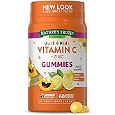 Nature's Truth Vitamin C Gummies for Kids | with Zinc | 60 Count | Vegan, Non-GMO & Gluten Free
