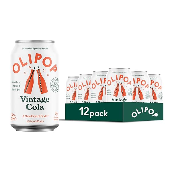 OLIPOP PREBIOTIC SODA POP, VINTAGE COLA,PANTRY PACK PACKED...