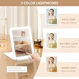 FENCHILIN Lighted Travel Makeup Mirror 72 LEDs Dimmable 3 Color Modes view 2